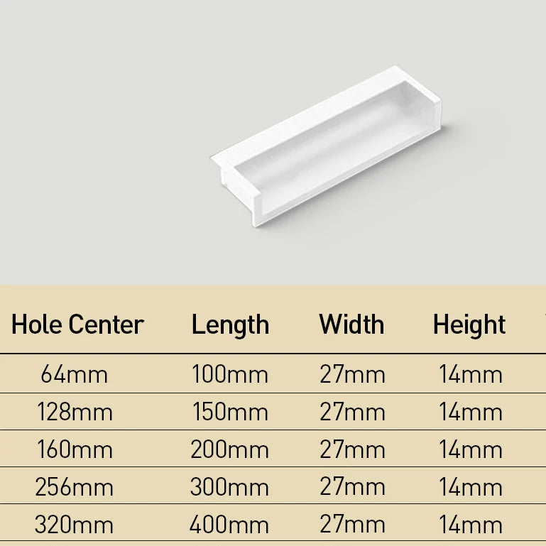 Concealed Recessed Edge Pulls for Cabinets and Drawers