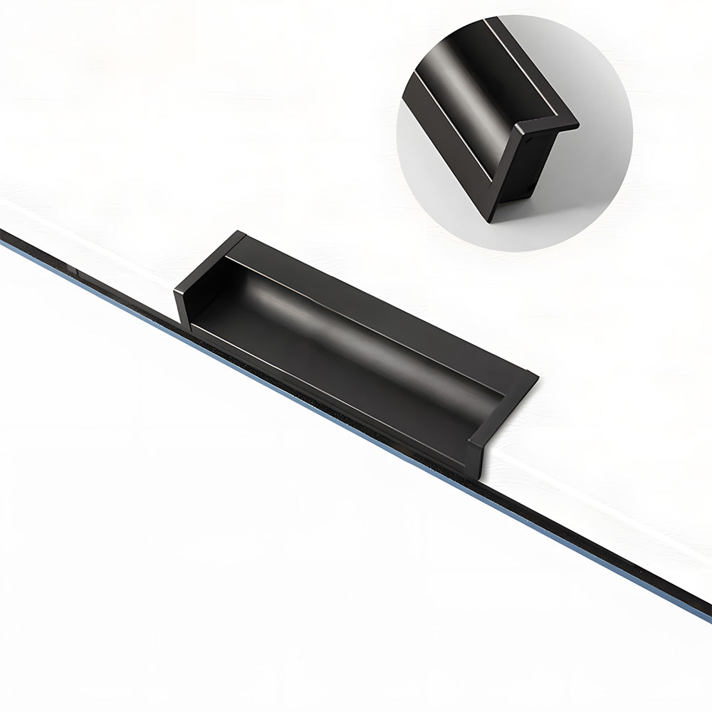 Concealed Recessed Edge Pulls for Cabinets and Drawers