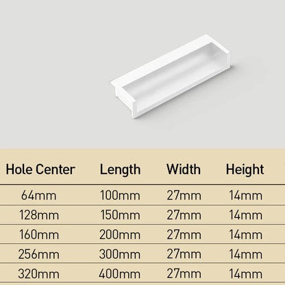 Concealed Recessed Edge Pulls for Cabinets and Drawers