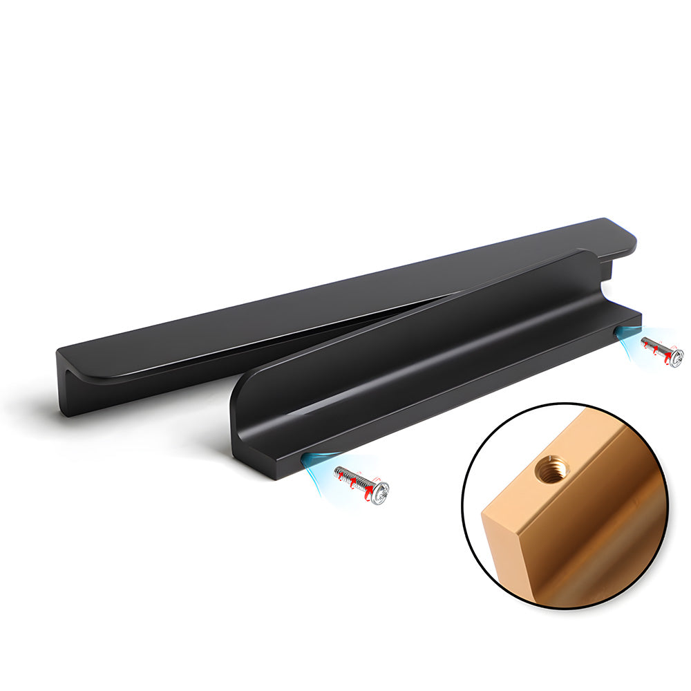 Rounded U-Channel Finger Edge Pulls for Cabinets