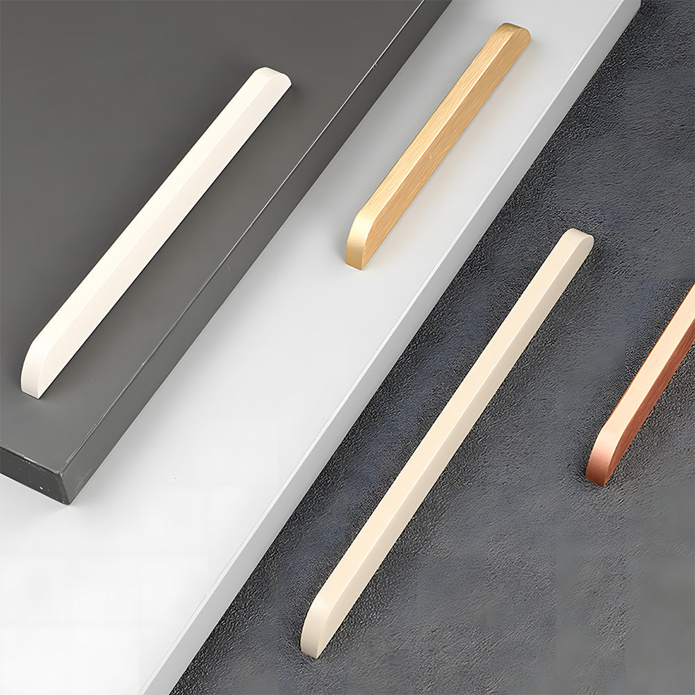 Rounded Low-Profile Cabinet Pulls with Soft Curved Ends