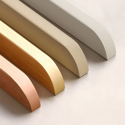 Rounded Low-Profile Cabinet Pulls with Soft Curved Ends