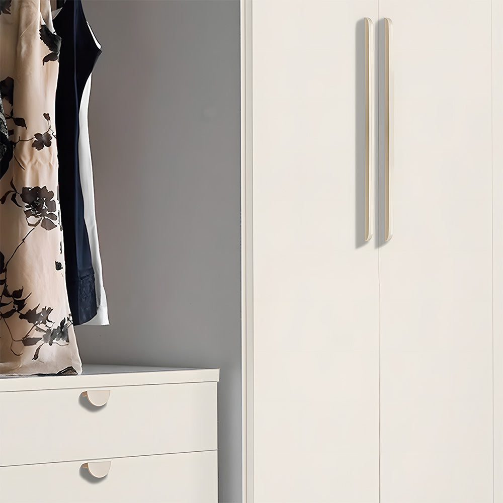 Rounded Low-Profile Cabinet Pulls with Soft Curved Ends
