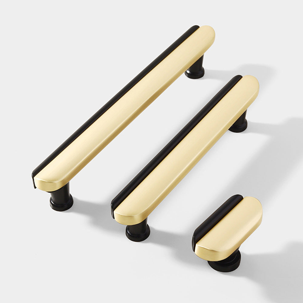 Modern Two-Tone Arc Cabinet Pulls and Matching Knobs