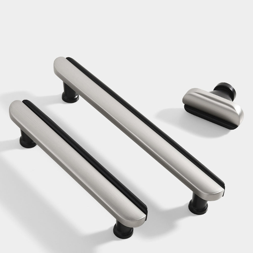 Modern Two-Tone Arc Cabinet Pulls and Matching Knobs
