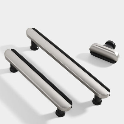 Modern Two-Tone Arc Cabinet Pulls and Matching Knobs