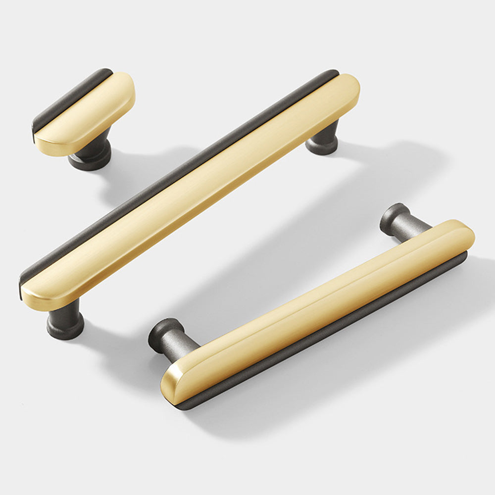 Modern Two-Tone Arc Cabinet Pulls and Matching Knobs