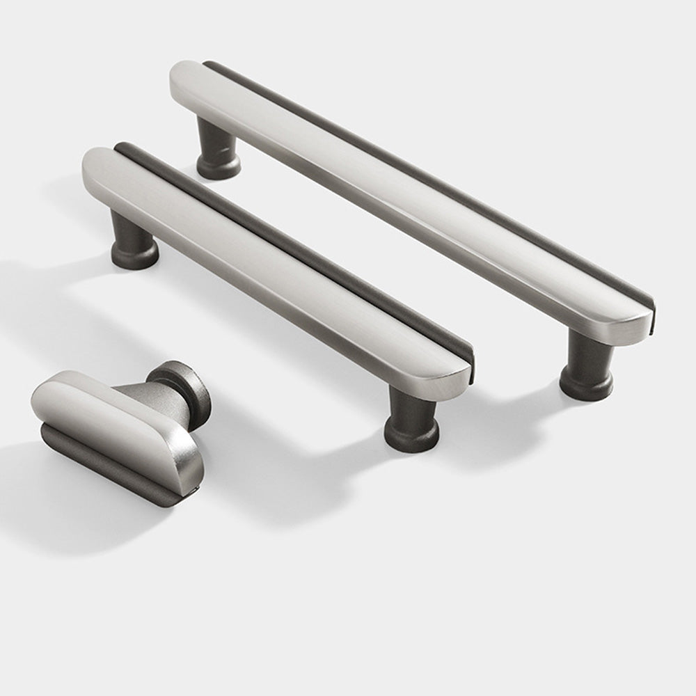 Modern Two-Tone Arc Cabinet Pulls and Matching Knobs