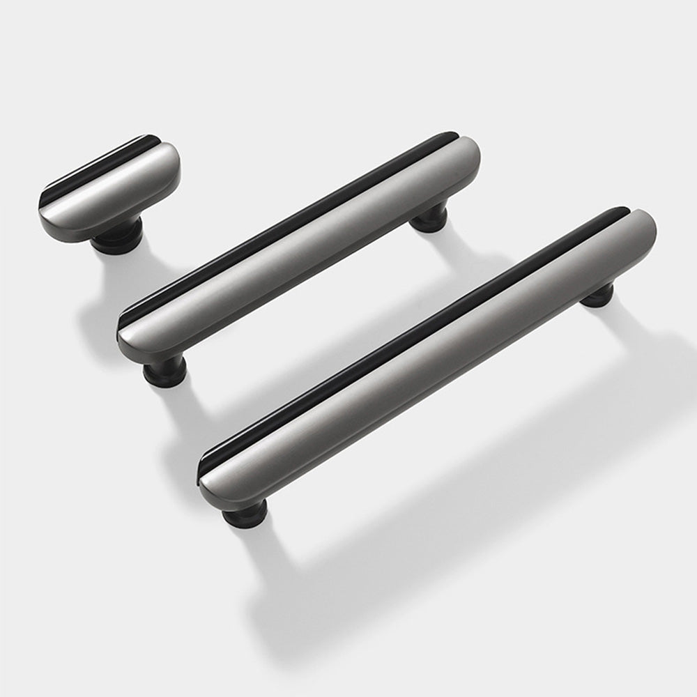 Modern Two-Tone Arc Cabinet Pulls and Matching Knobs