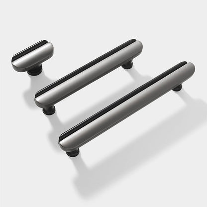 Modern Two-Tone Arc Cabinet Pulls and Matching Knobs