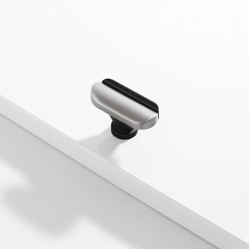 Modern Two-Tone Arc Cabinet Pulls and Matching Knobs