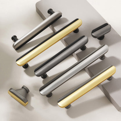 Modern Two-Tone Arc Cabinet Pulls and Matching Knobs