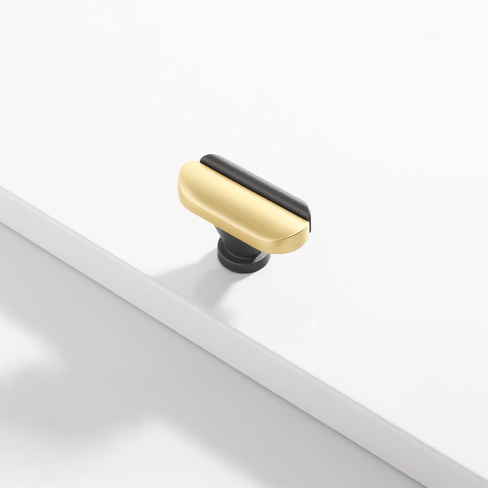 Modern Two-Tone Arc Cabinet Pulls and Matching Knobs