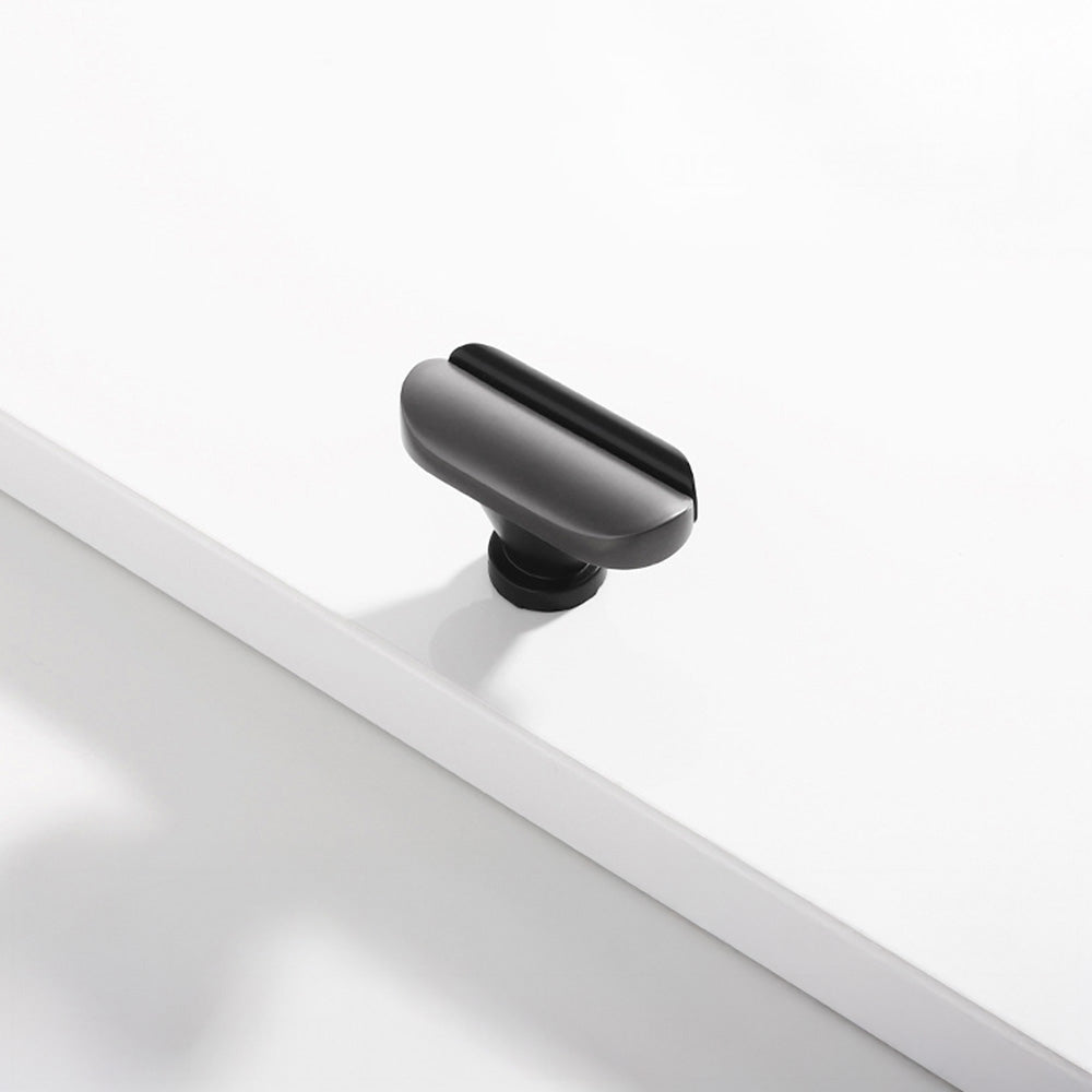 Modern Two-Tone Arc Cabinet Pulls and Matching Knobs