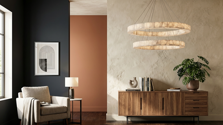 Ostena Alabaster Ring Chandelier
