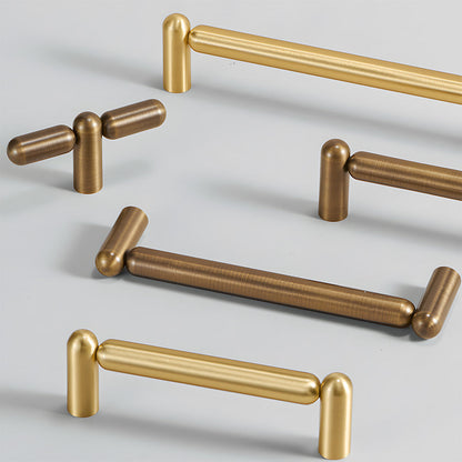 Solid Brass Round Bar Cabinet Pulls and T-Bar Knobs
