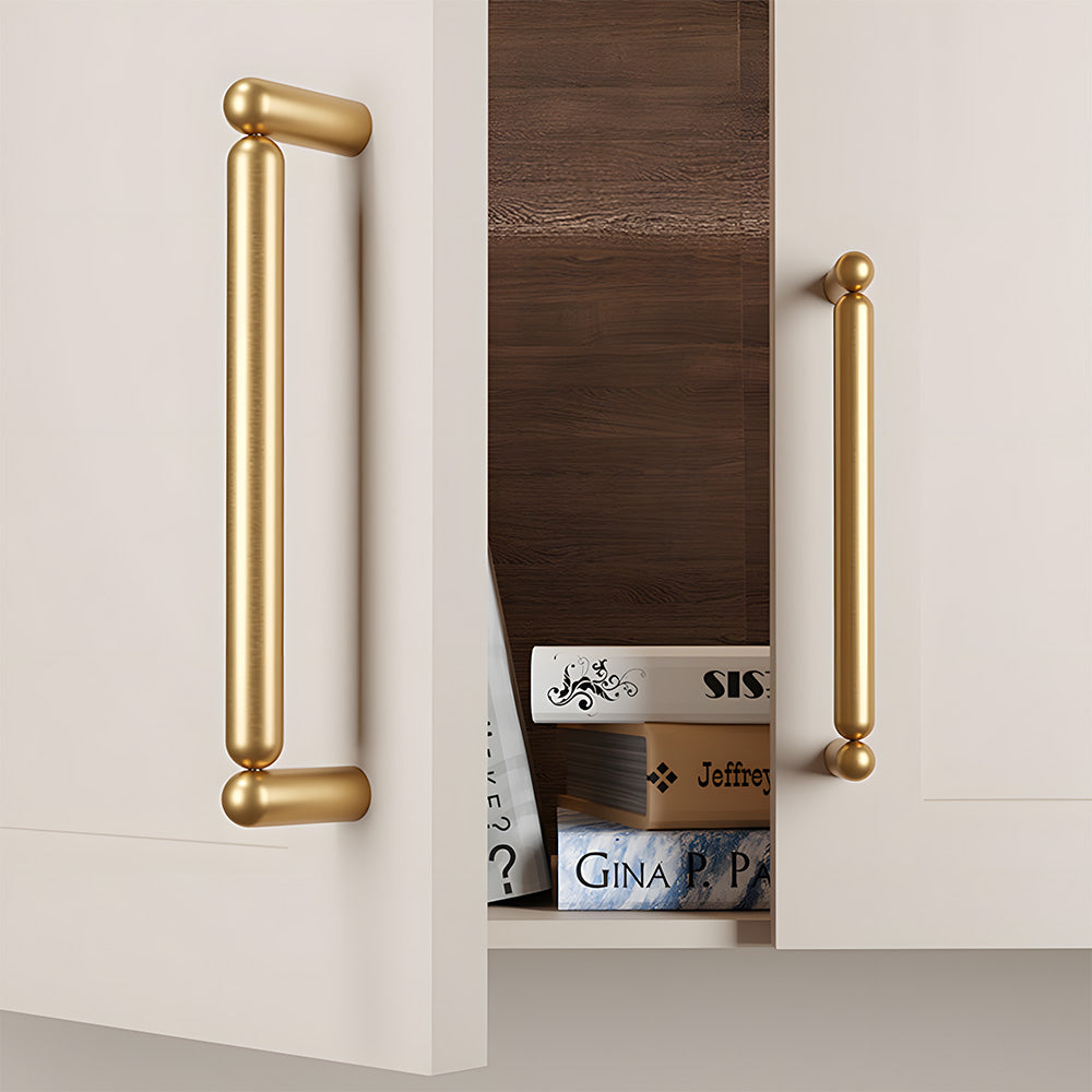 Solid Brass Round Bar Cabinet Pulls and T-Bar Knobs
