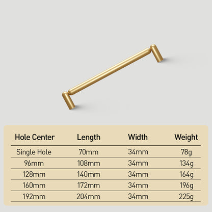 Solid Brass Round Bar Cabinet Pulls and T-Bar Knobs