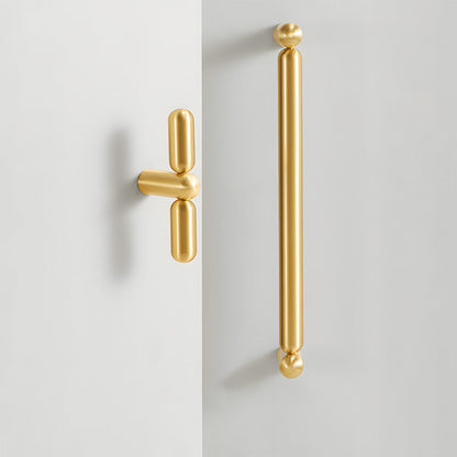Solid Brass Round Bar Cabinet Pulls and T-Bar Knobs