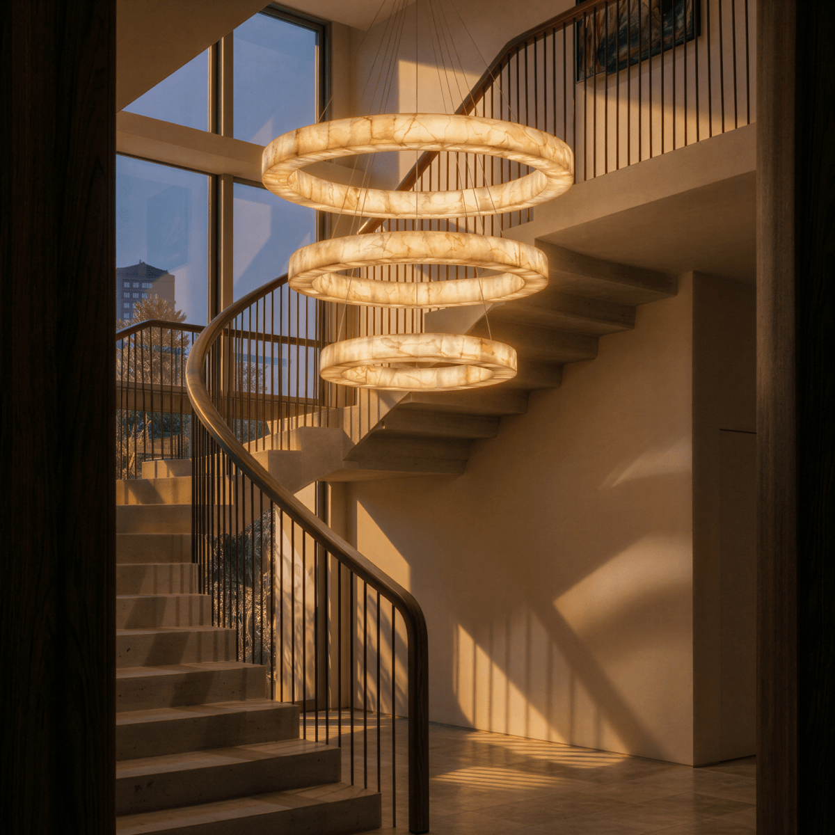 Ostena Alabaster Ring Chandelier